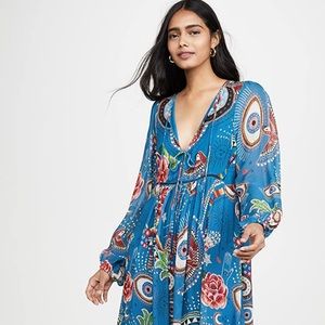 FARM Rio NEVER WORN Mystic Blue Midi Dress
